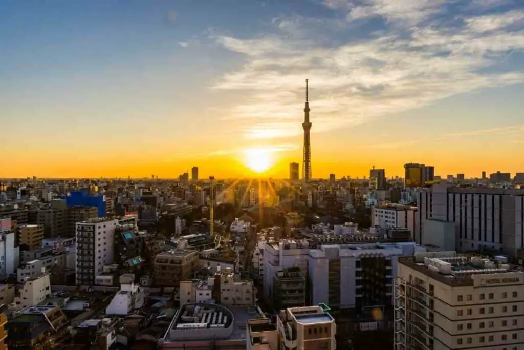 Asakusa Tokyo sunset