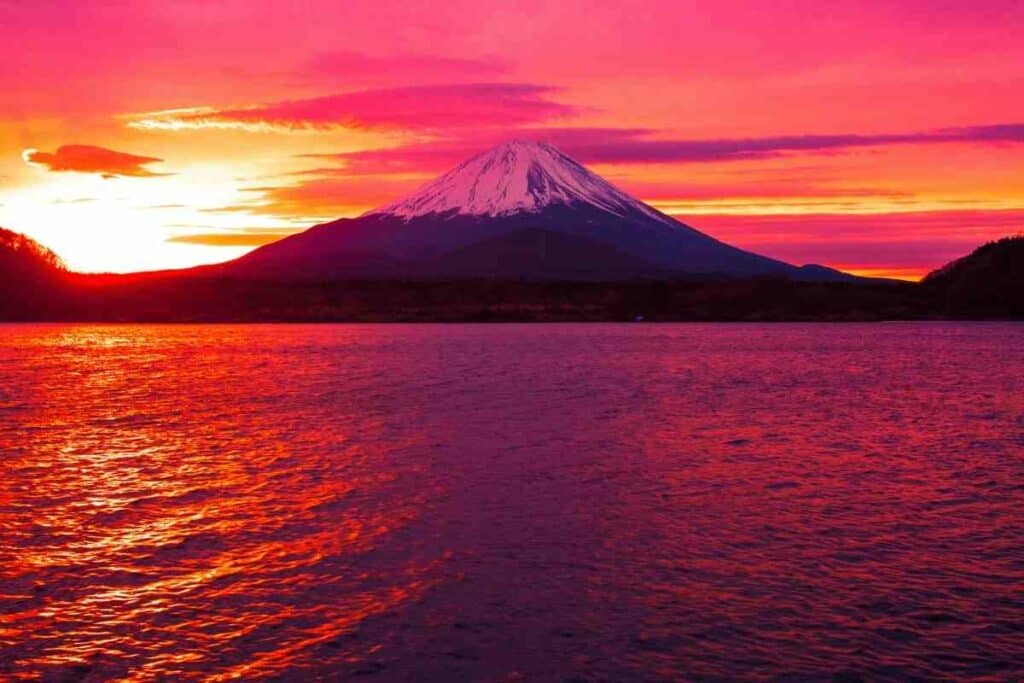 Lake Shojiko in Japan