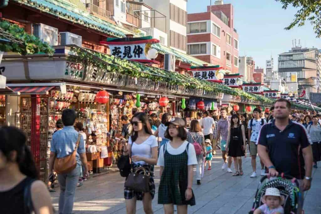 Nakamise shopping street in Asakusa