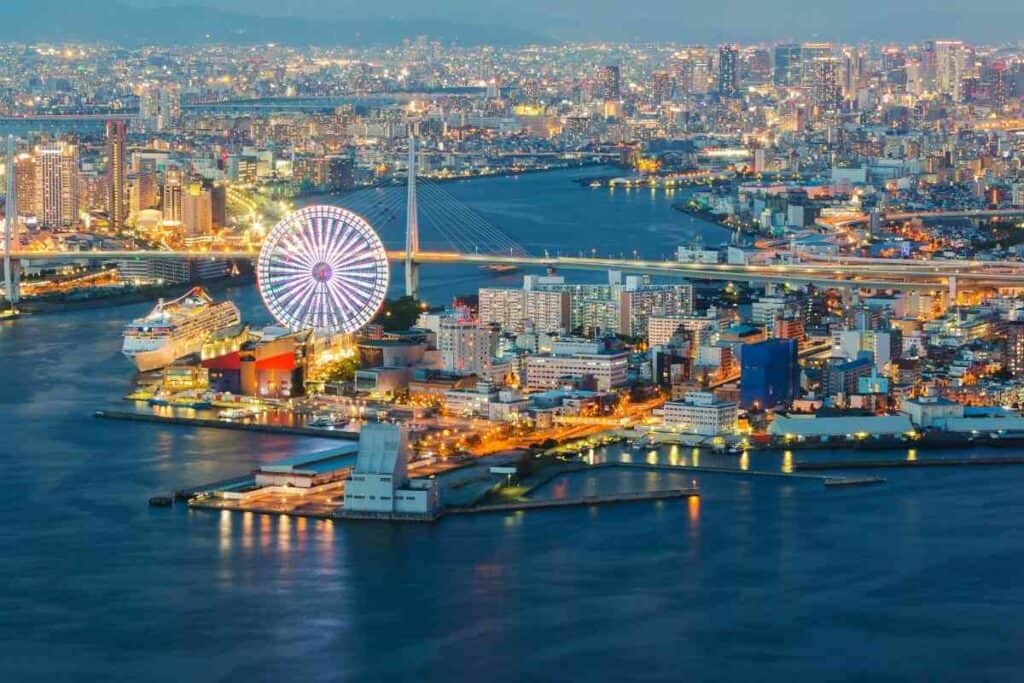 Osaka’s Bay Area at night