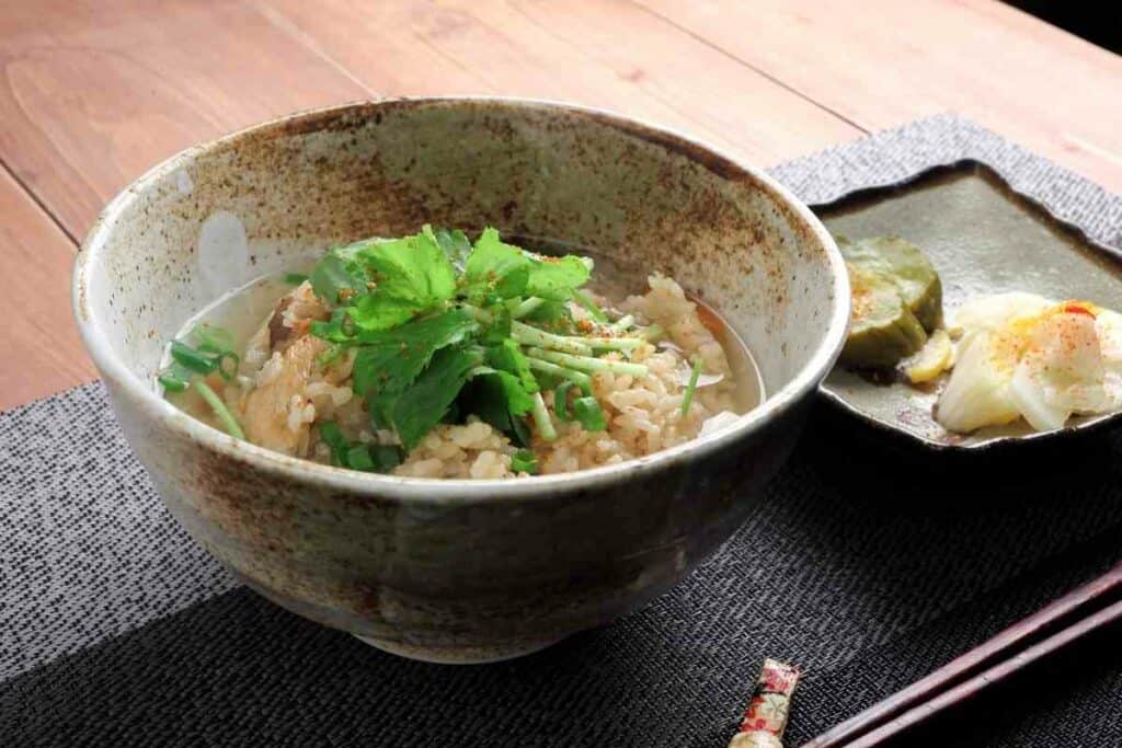 Dashi Chazuke preparation