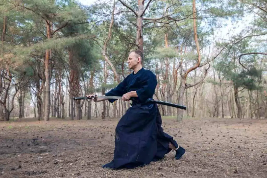 Iaido moves in woods