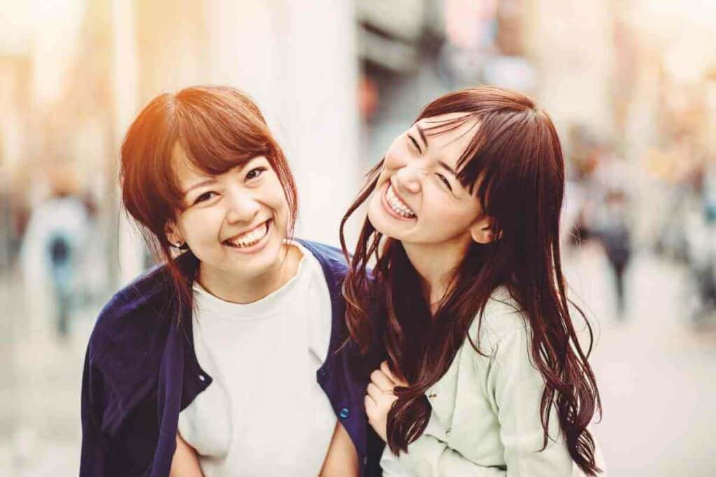 Japanese girls smiling