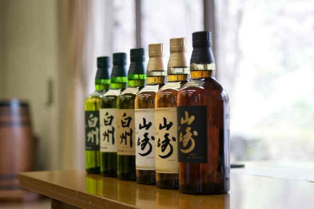 Japanese whiskey bottles