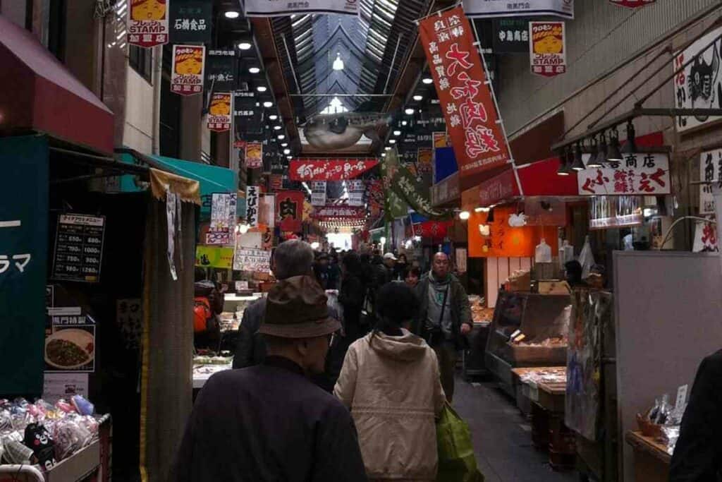 Kuromon market in Osaka