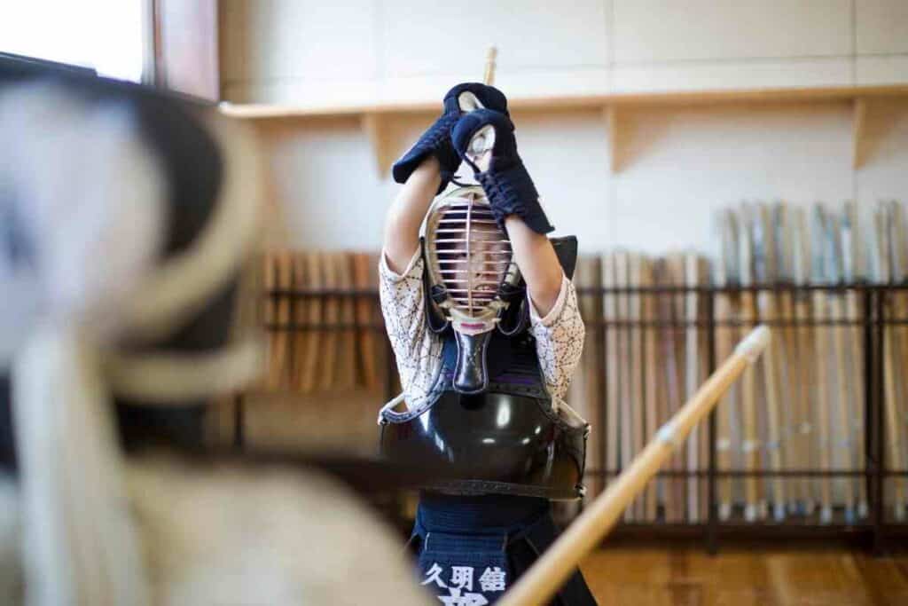 Practice hitting in Kendo