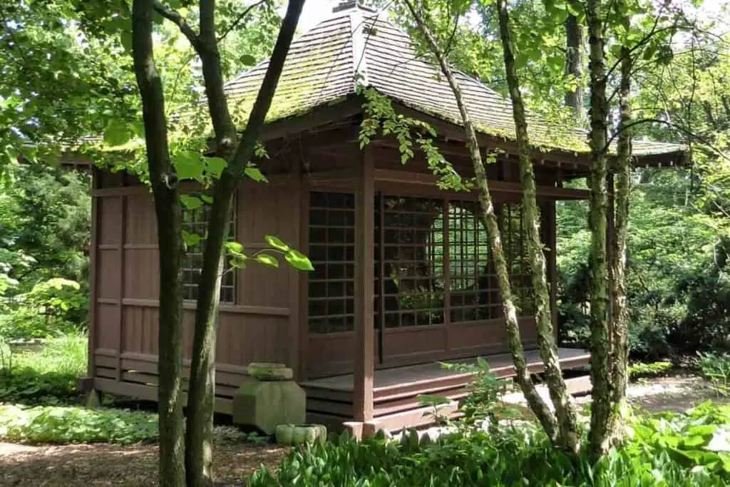 Japanese tea house in the garden