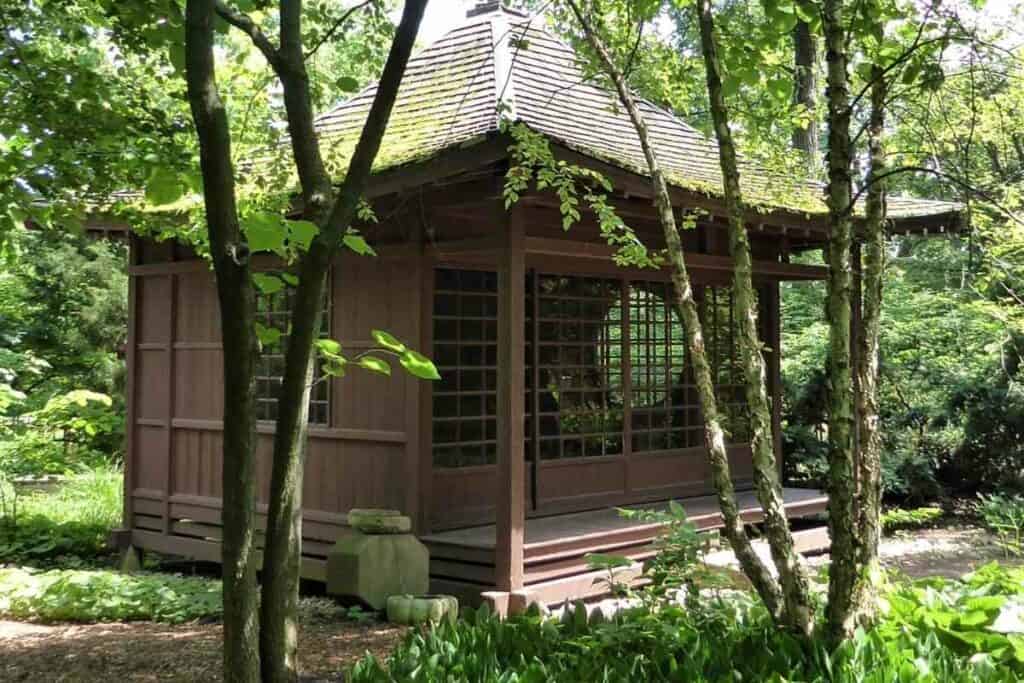 Japanese tea house in the garden