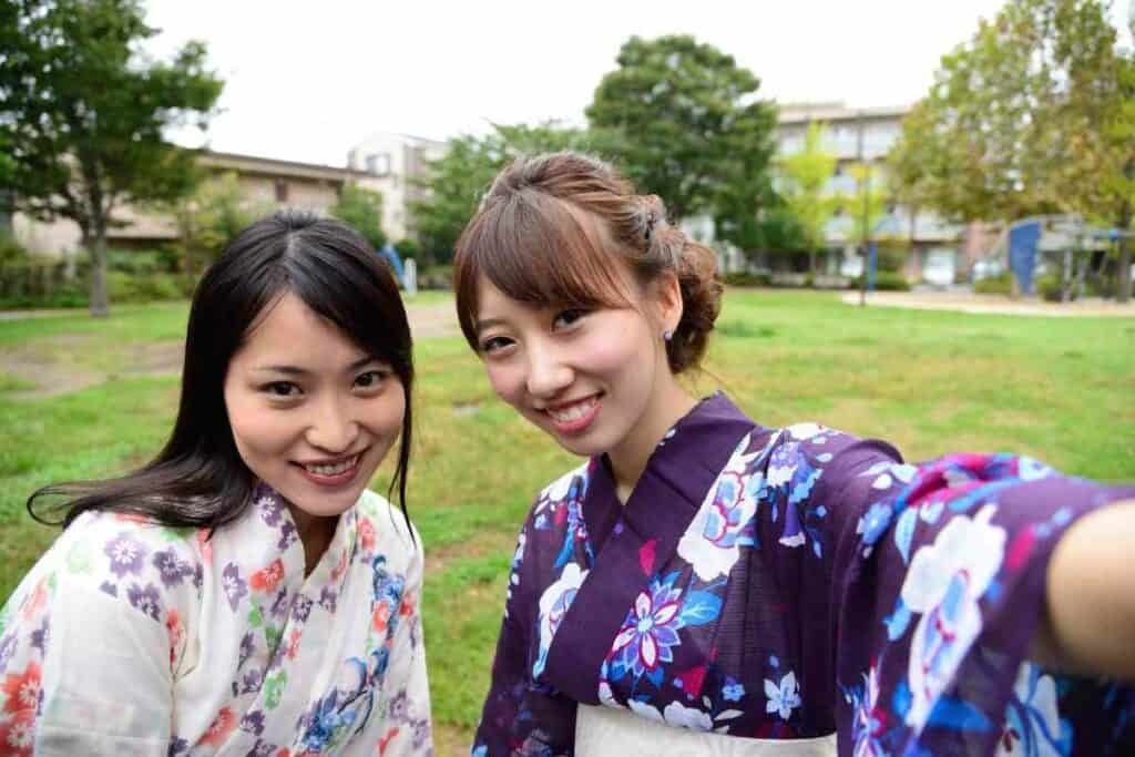 Girls wearing yukata