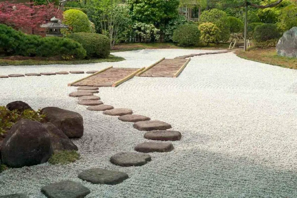 Zen garden pathway design rocks