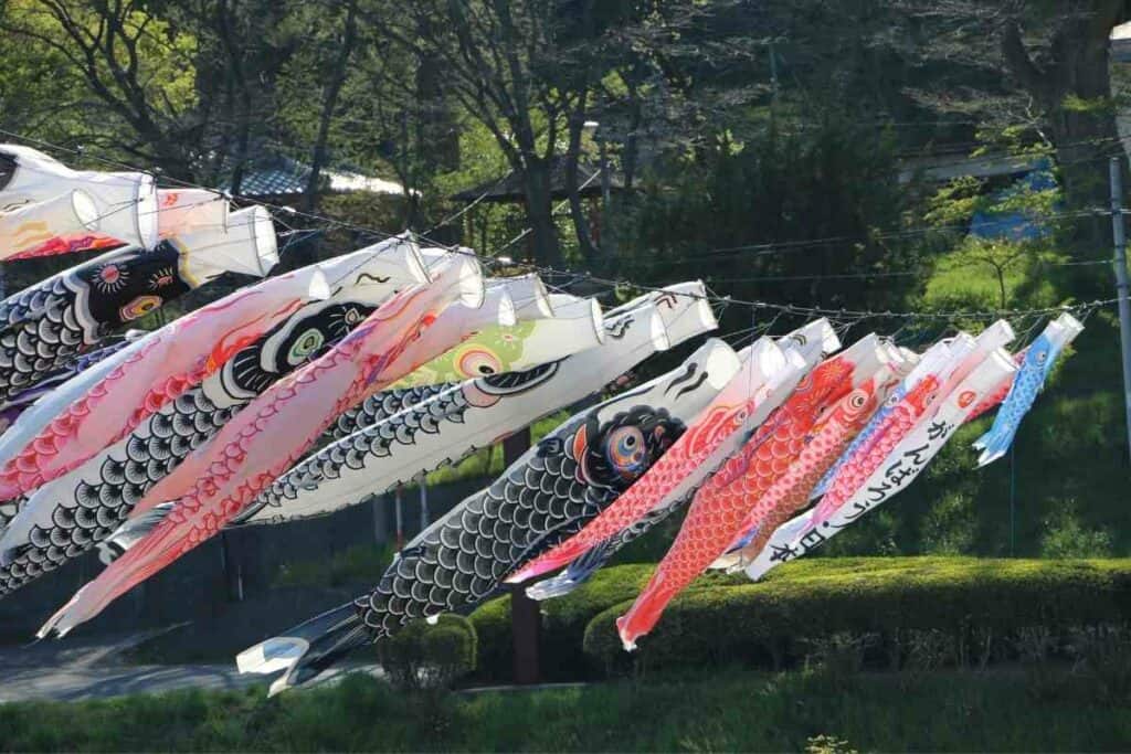 Koinobori carp streamers in Japan