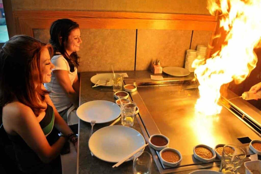 Preparing food Teppanyaki