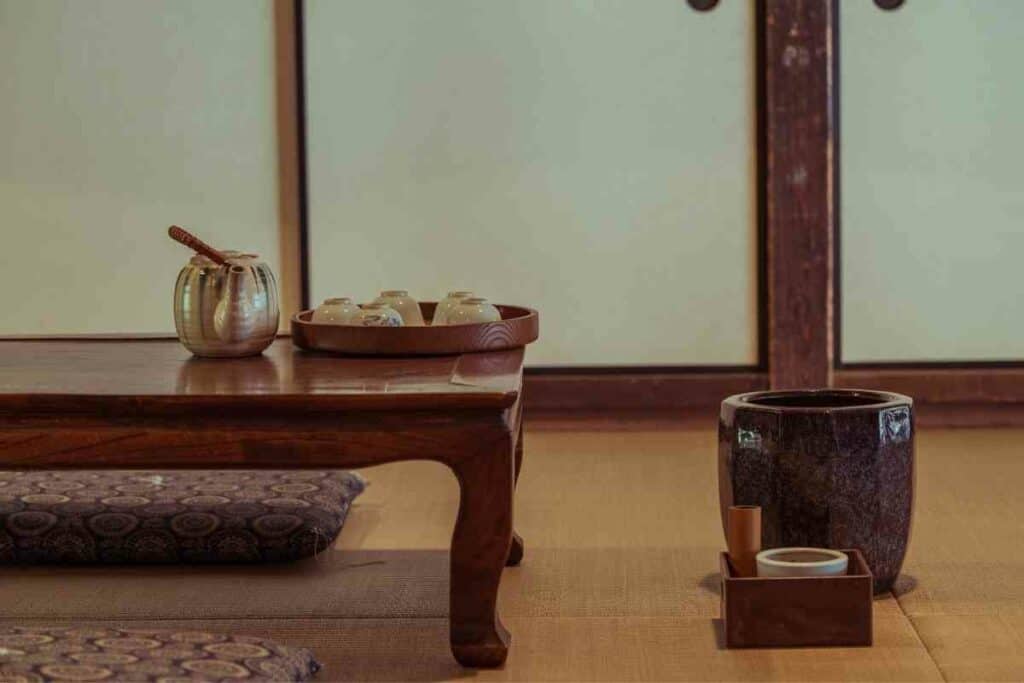 Chabudai table with short legs in Japan