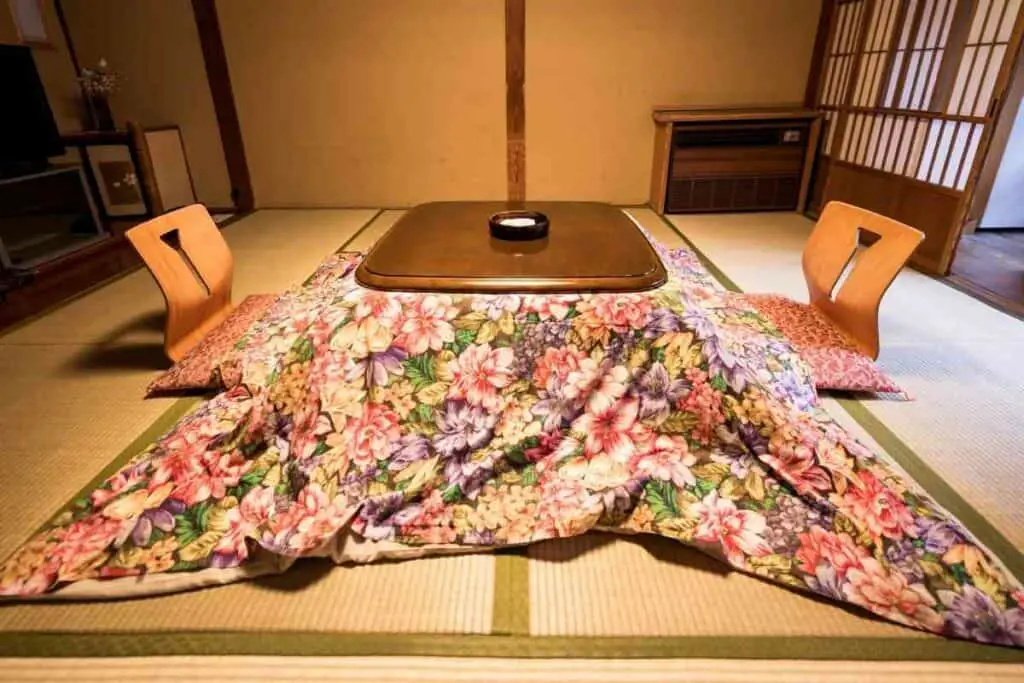Heated Kotatsu table in Japan