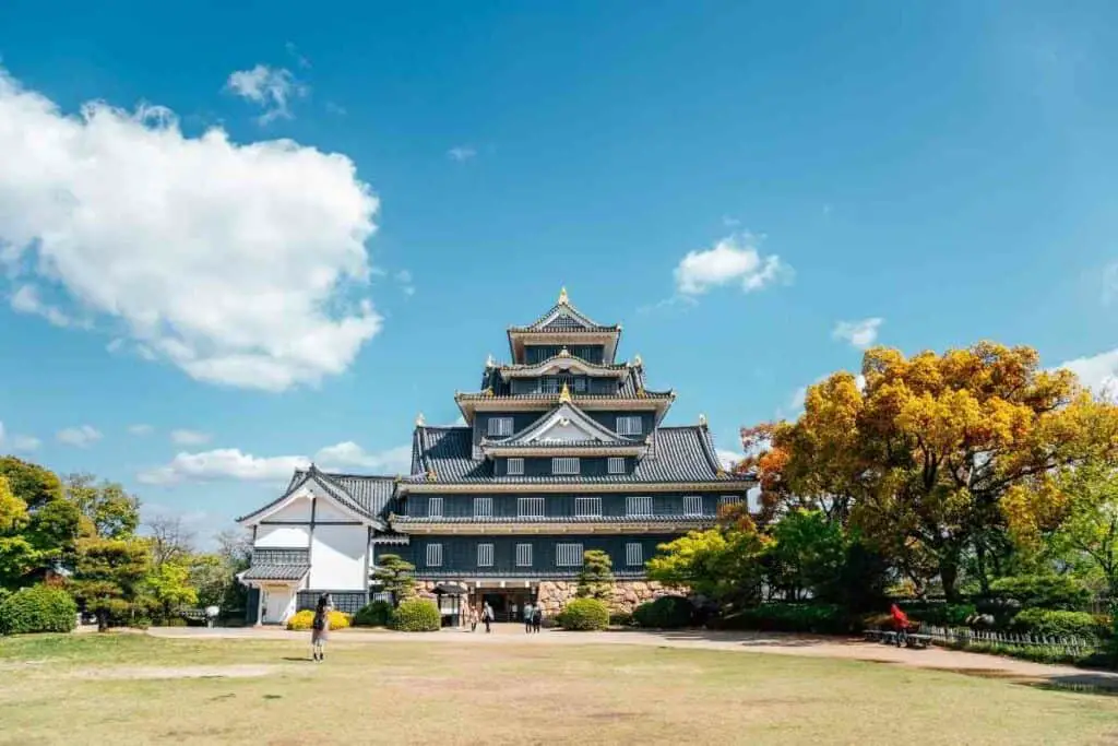 Okayama castle in Japan