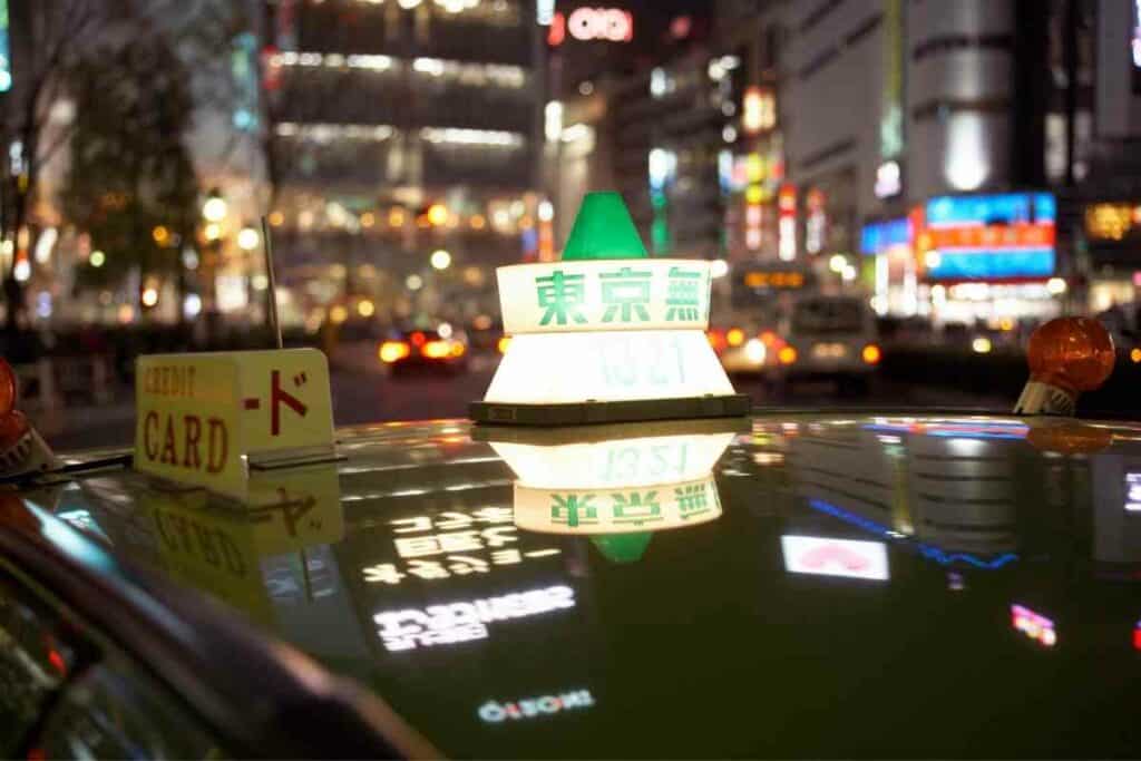 Japanese taxi around Hokkaido travel