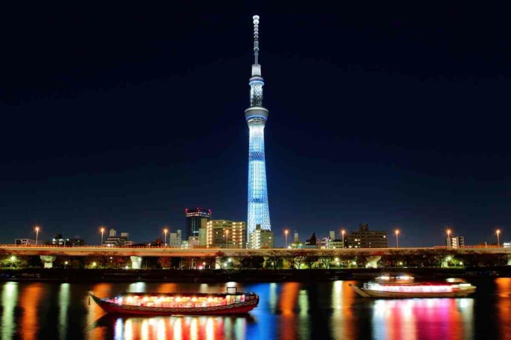 Tokyo Skytree night lights visiting