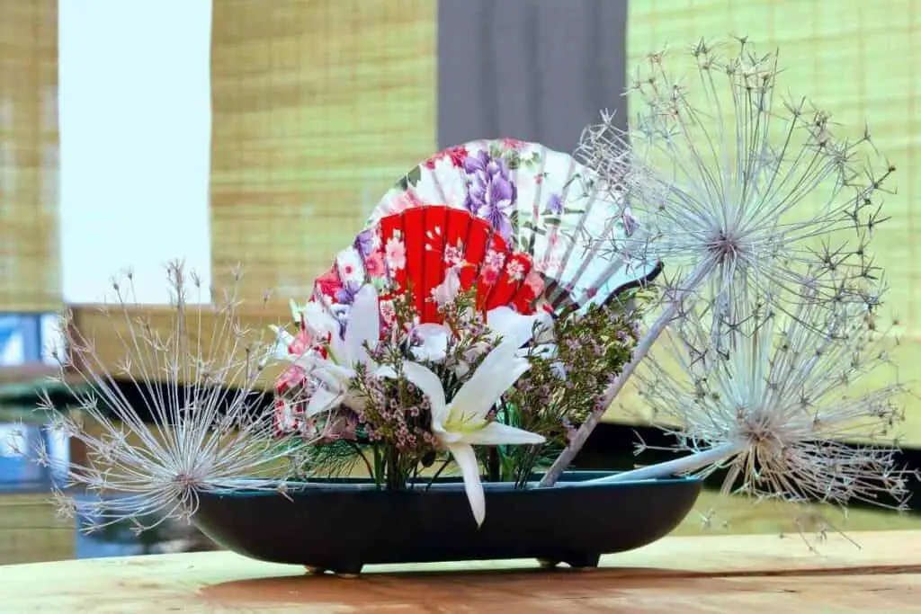 Japanische Ikebana/Bonsai Vase runde Form/Made in Japan 