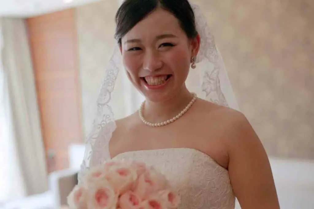 Happy Japanese bride