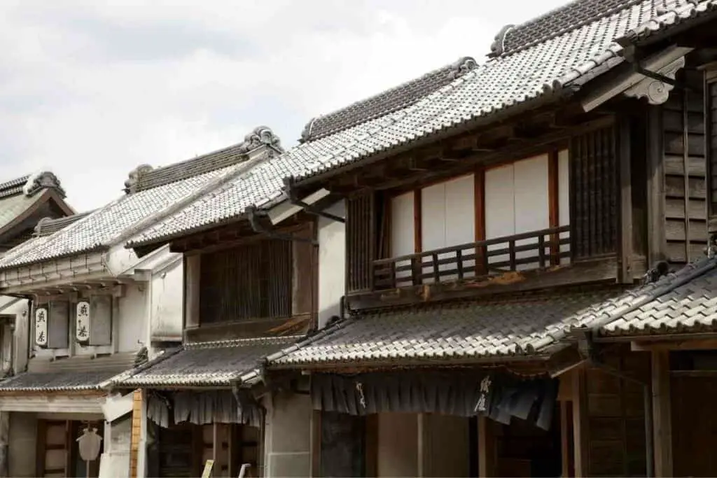 Classic Japanese houses roofs