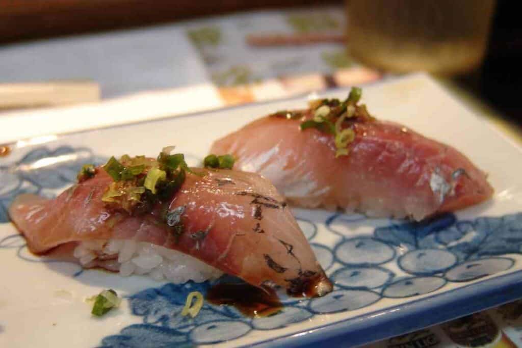 Aji nigiri sushi types