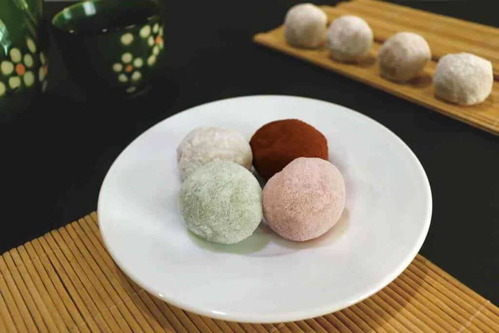 Mochi dessert on a plate