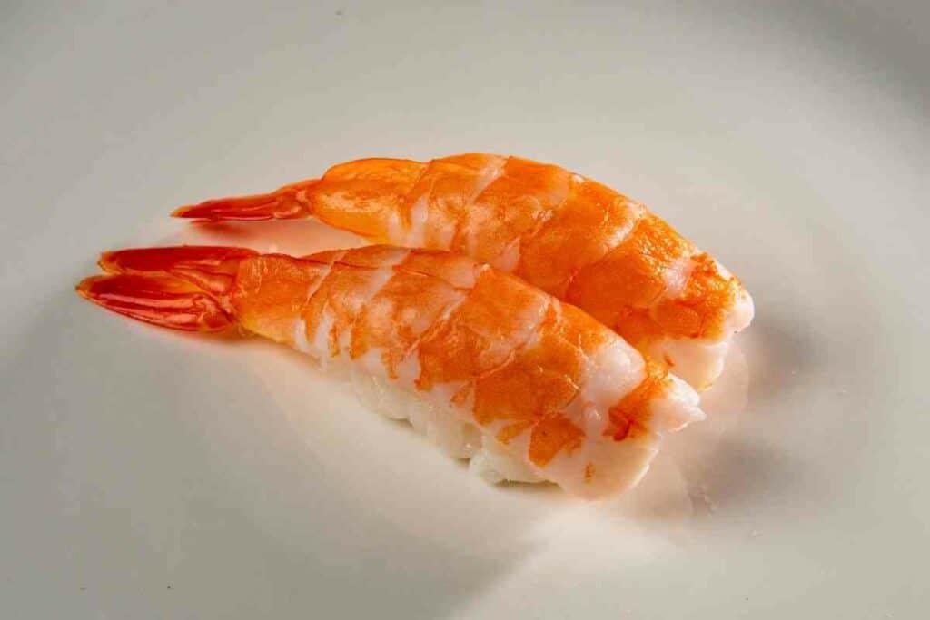 Shrimp nigiri sushi types