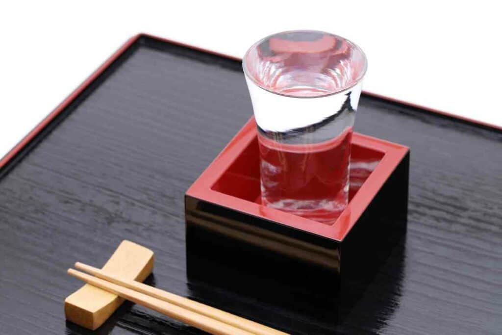 Wooden box masu for sake drink