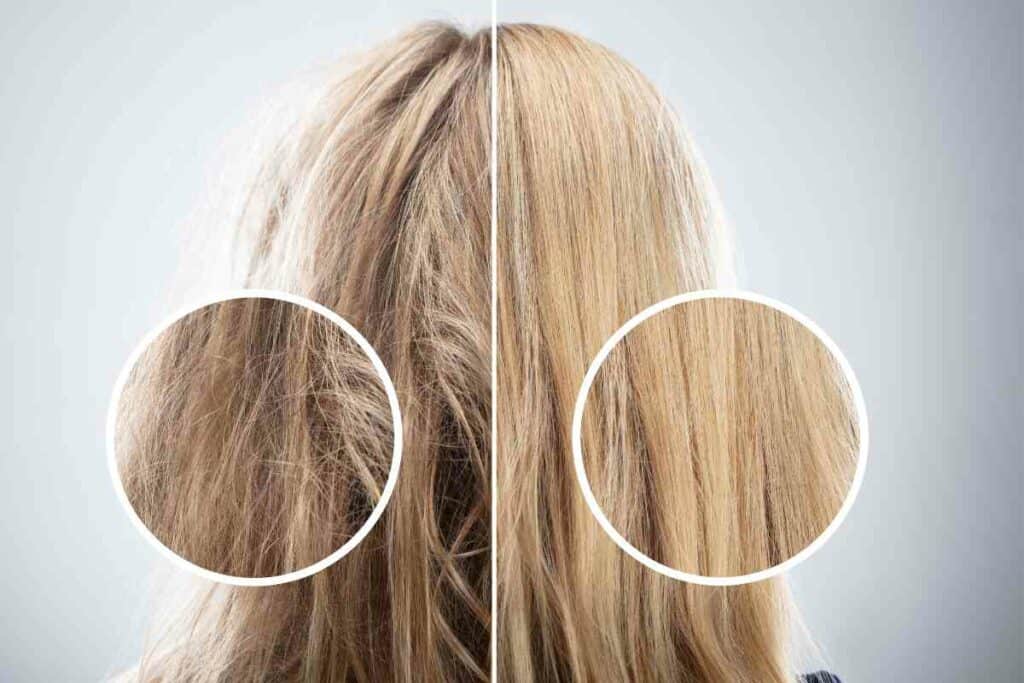 Hair straightening before and after