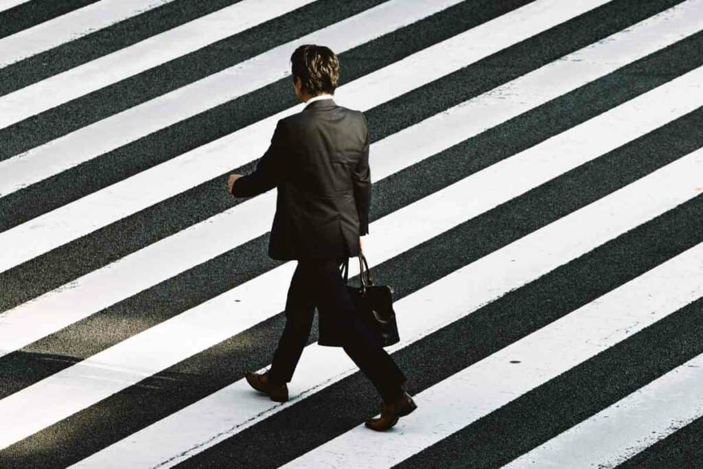 Different materials business attire men in Japan