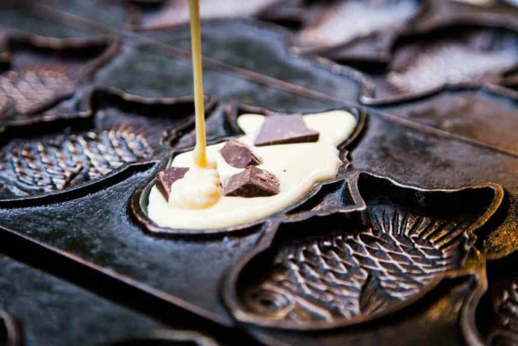 Taiyaki filled with chocolate 