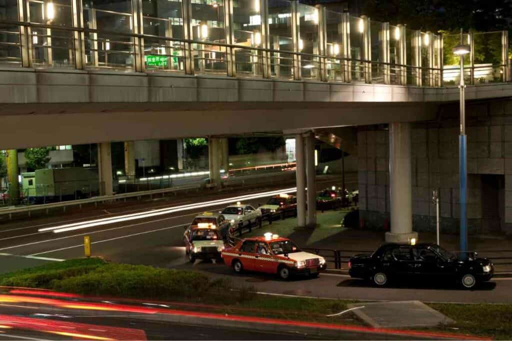 Tokyo taxis at night