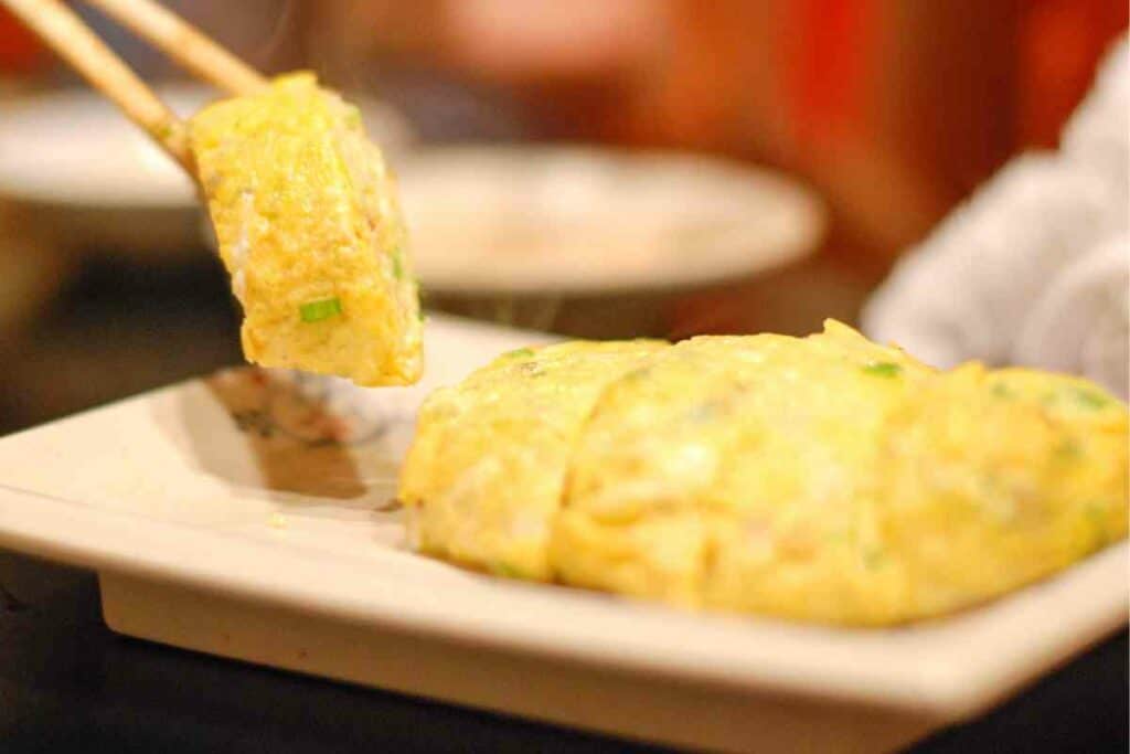 Tamagoyaki breakfast in a Japanese hotel
