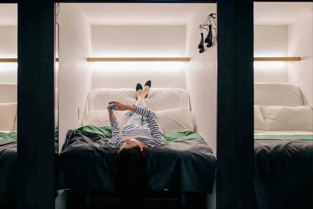 Tiny capsule hotels