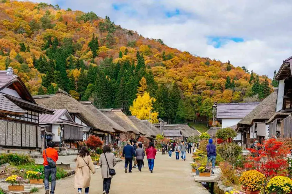 Ouchijuku beautiful village in Japan