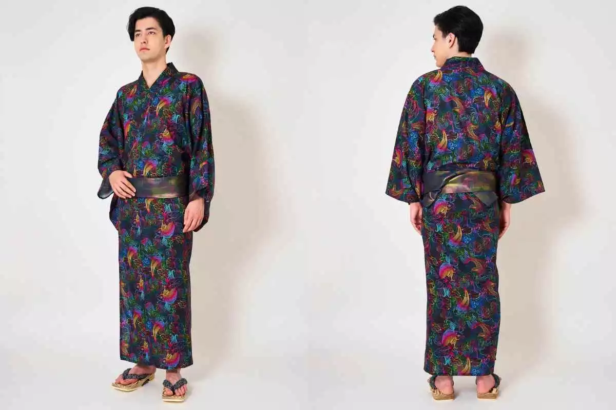 Neon Koi Mens Yukata | Japan Objects Store