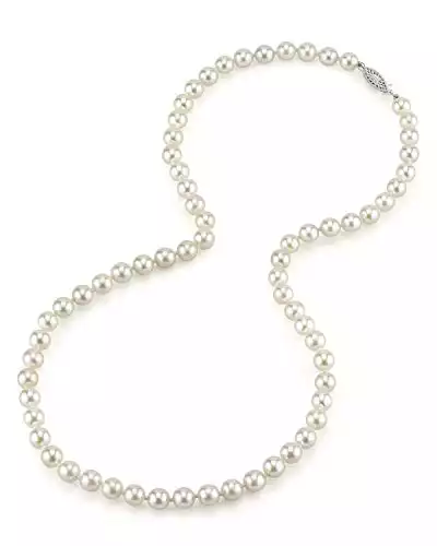 White Japanese Akoya Saltwater Cultured Pearl Necklace