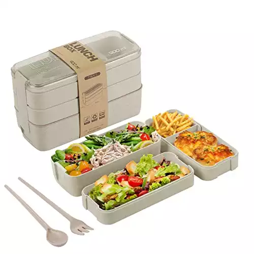 Bento Box for Adults, 3-In-1 Meal Prep Container