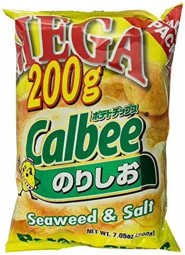 Calbee Mega Potato Chips, Seaweed & Salt